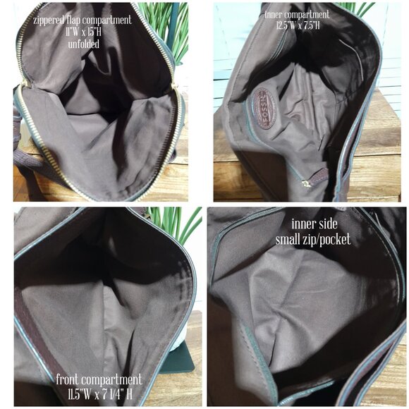 Pebbled Leather Fossil Preston Bag Shoulder Crossbody SMALL FLAW - Picture 7 of 15